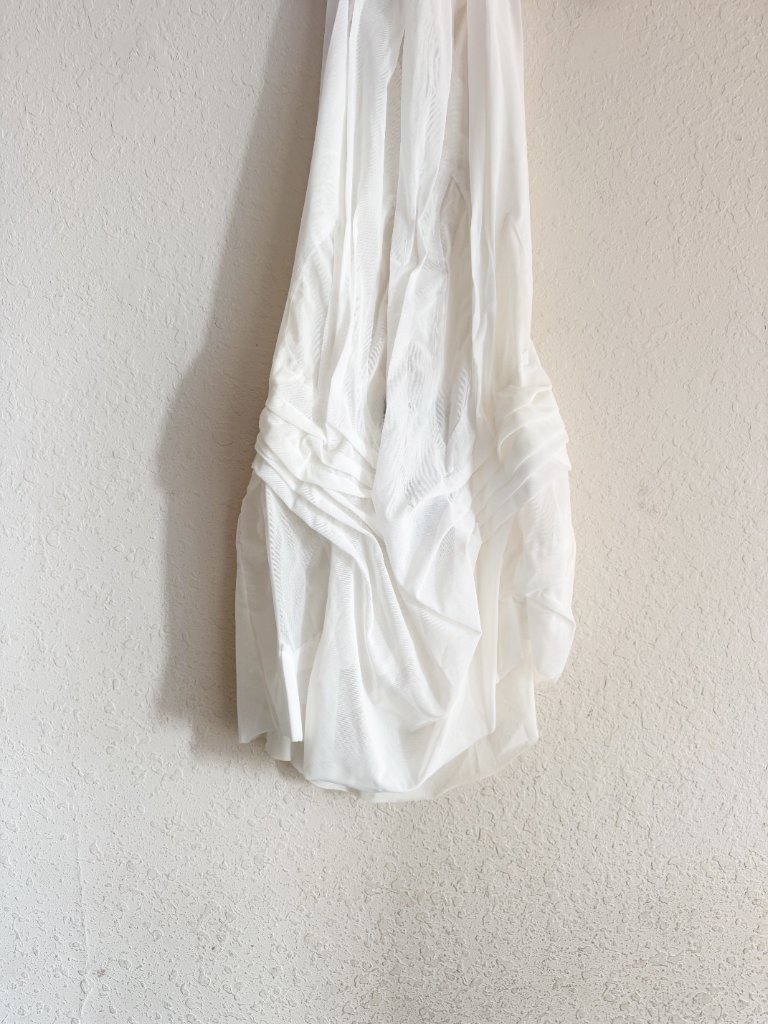 Innovare Denim White Davion Halter Mini Dress Nwt Size Small Bubble Hem — image 3 of 8